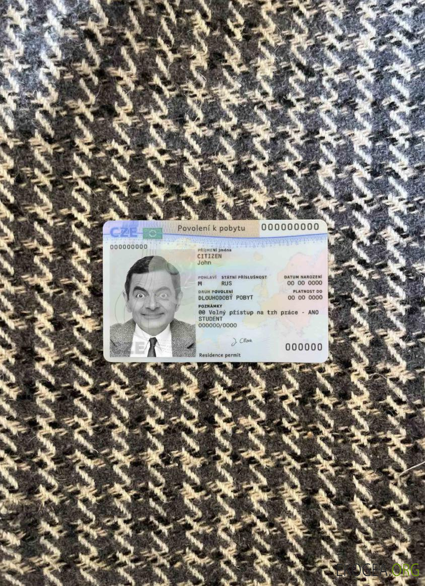 Photolook de la carte de résident permanent tchèque RECTO